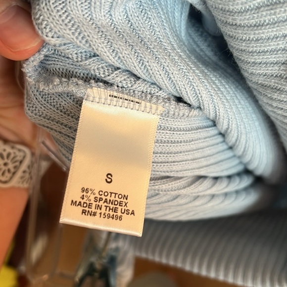 ✨ LETT Blue Ribbed Cotton Lounge Set — Sweatshirt & Joggers — Size Small ✨ - Picture 4 of 7